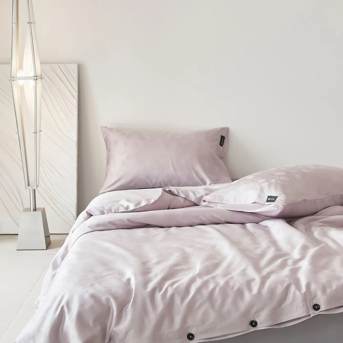 Charcoal Floral Jacquard Bedding Set with Duvet Cover - 600TC