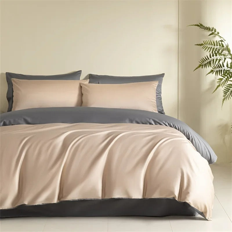 Pastel Colors Egyptain Cotton Bedding Set with Duvet Cover - 600TC