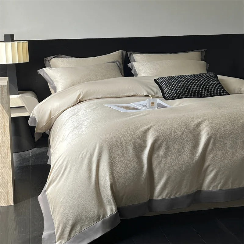 Luxury Lyocell Cotton Jacquard Bedding Set with Duvet Cover - 1000TC