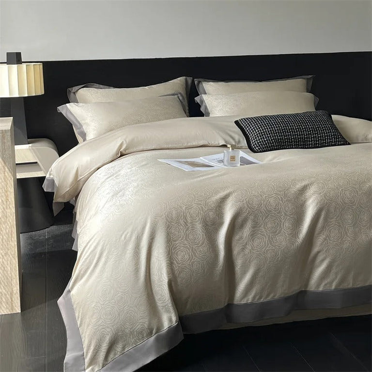 Luxury Lyocell Cotton Jacquard Bedding Set with Duvet Cover - 1000TC
