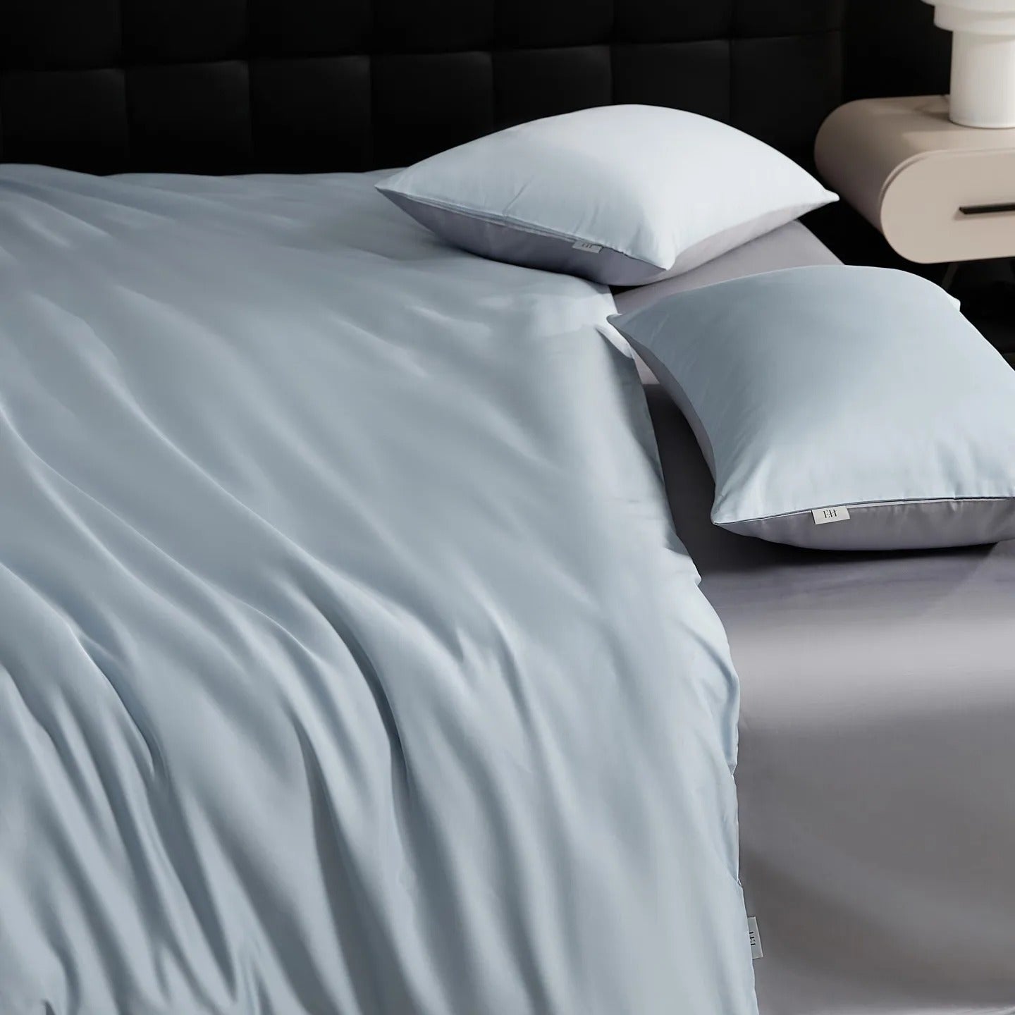 Smoke Green Stain Cotton Bedding Set with Duvet Cover - 600TC