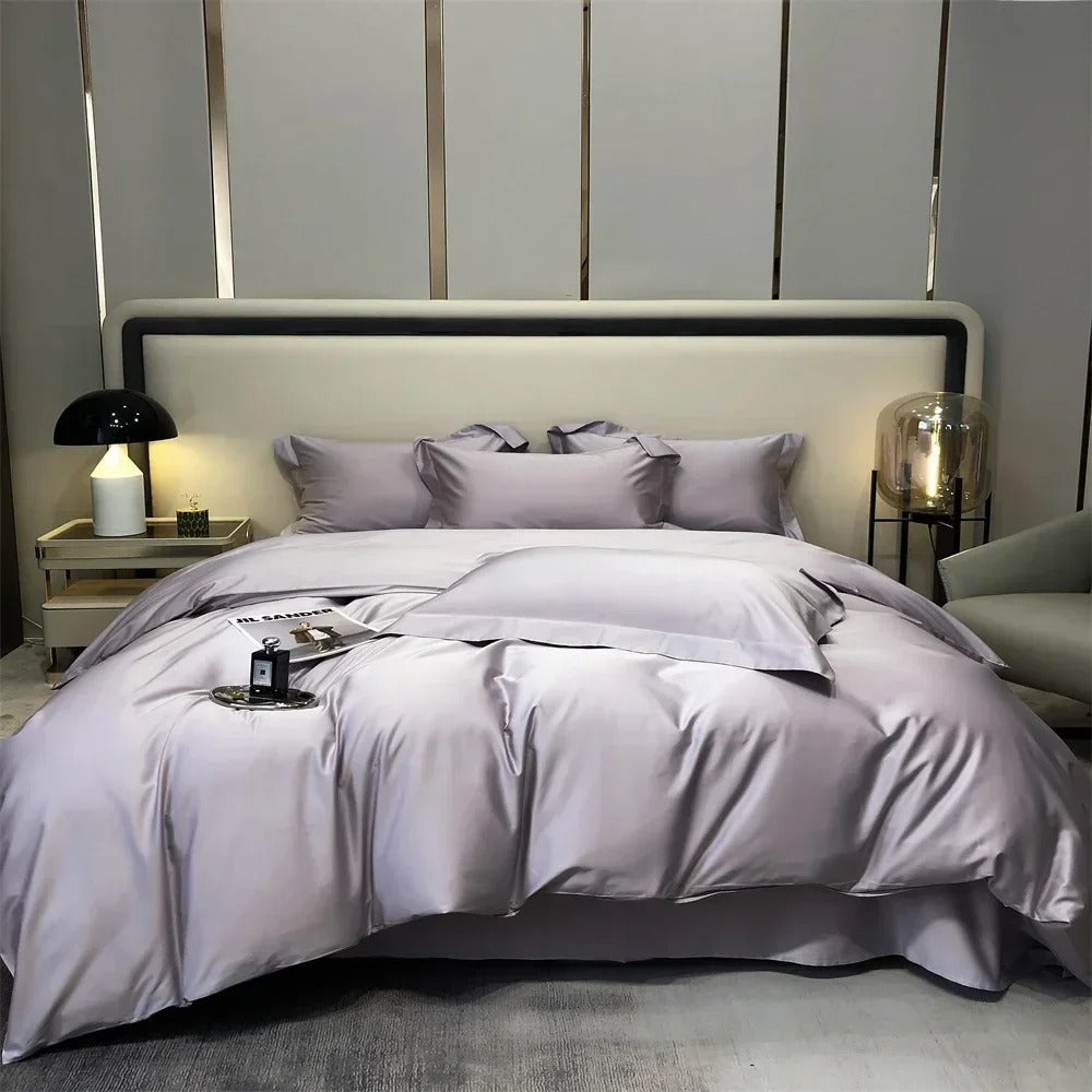 Luxurious Beige Stain Egyptian Cotton Bedding Set with Duvet Cover - 600TC