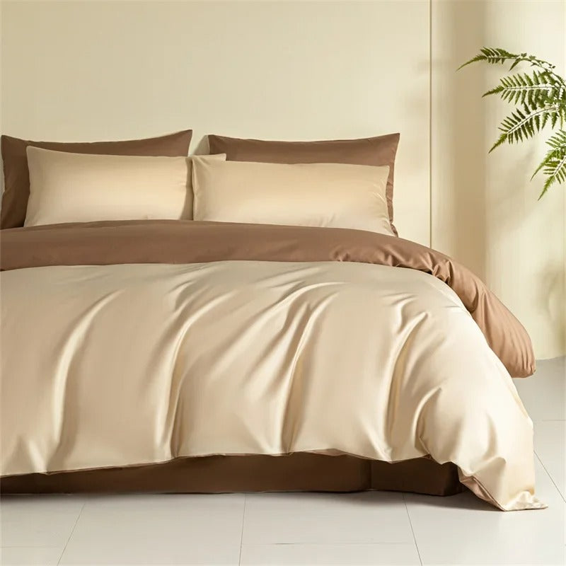 Pastel Colors Egyptian Cotton Bedding Set with Duvet Cover - 600TC