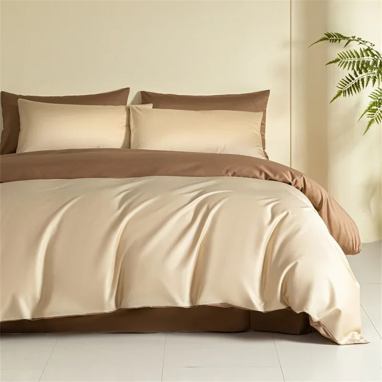 Pastel Colors Egyptian Cotton Bedding Set with Duvet Cover - 600TC