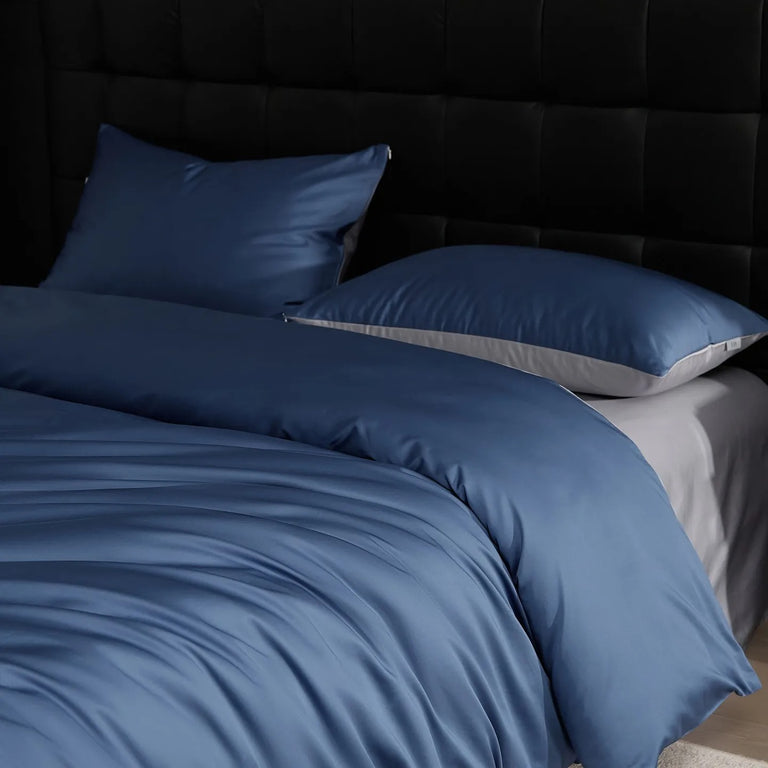 Smoke Green Stain Cotton Bedding Set with Duvet Cover - 600TC