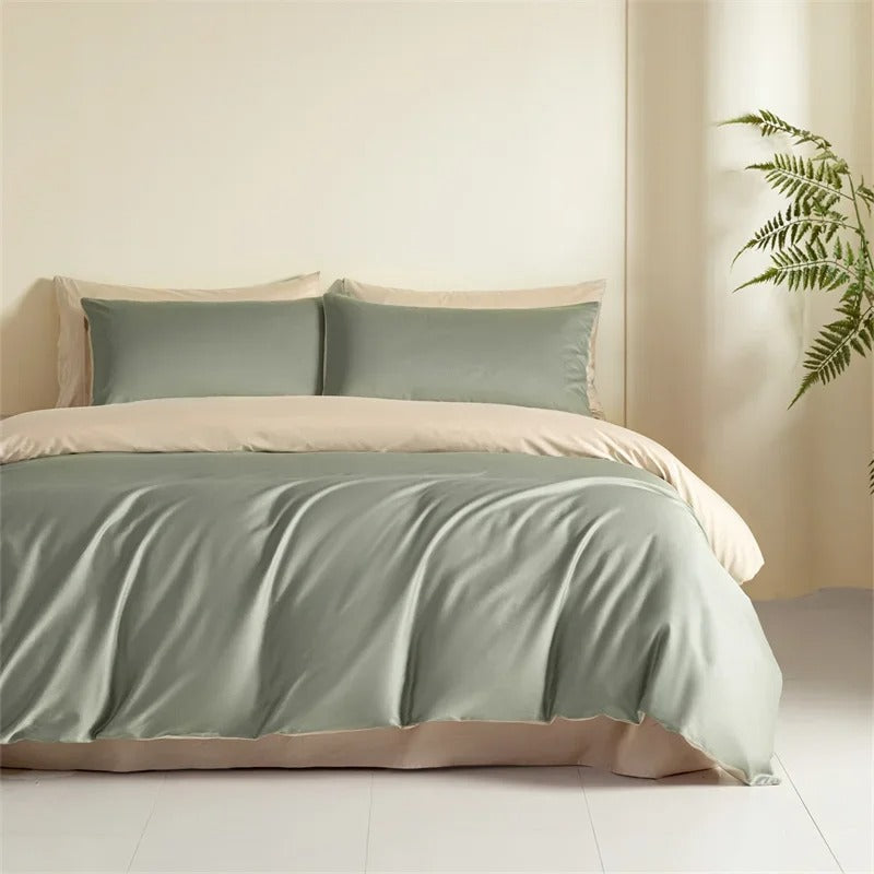 Pastel Colors Egyptian Cotton Bedding Set with Duvet Cover - 600TC