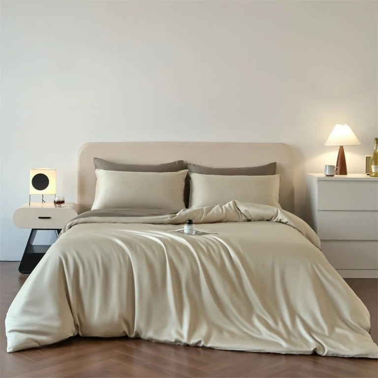 Luxury Lyocell Silk Bed Sheet Set with Duvet Cover - 700TC