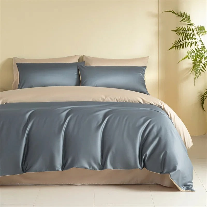 Pastel Colors Egyptain Cotton Bedding Set with Duvet Cover - 600TC