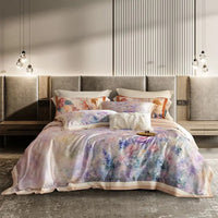 Soft Pastel Bloom Egyptian Cotton Bedding Set with Duvet Cover - 1500TC