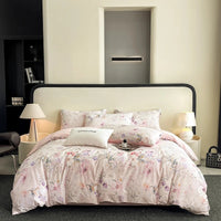 Charming Floral Print Cotton Bedding Set with Duvet Cover - 500TC