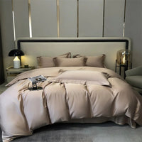 Luxurious Beige Stain Egyptian Cotton Bedding Set with Duvet Cover - 600TC