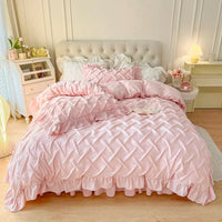 Princess Style Cotton Bed Sheet Set With Duvet Cover - 600TC