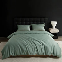 Smoke Green Stain Cotton Bedding Set with Duvet Cover - 600TC