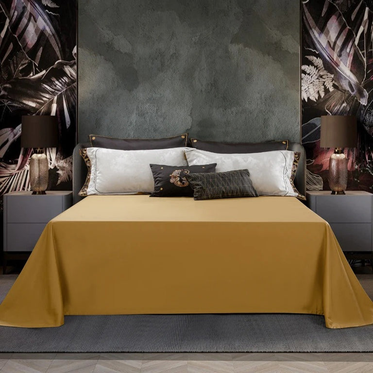 Royal White and Black Floral Embroidered Bedding Set – 1500TC