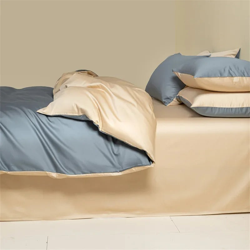 Pastel Colors Egyptain Cotton Bedding Set with Duvet Cover - 600TC