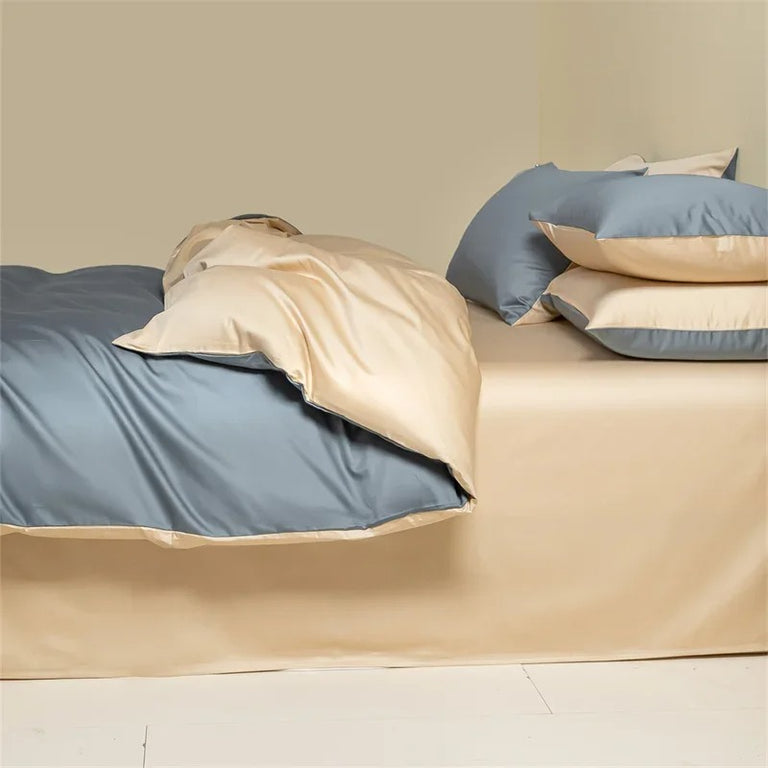 Pastel Colors Egyptain Cotton Bedding Set with Duvet Cover - 600TC