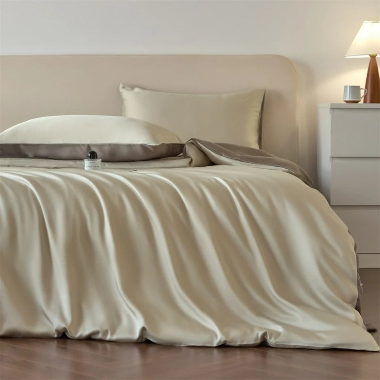 Luxury Lyocell Silk Bed Sheet Set with Duvet Cover - 700TC