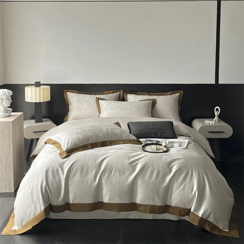 Luxury Lyocell Cotton Jacquard Bedding Set with Duvet Cover - 1000TC