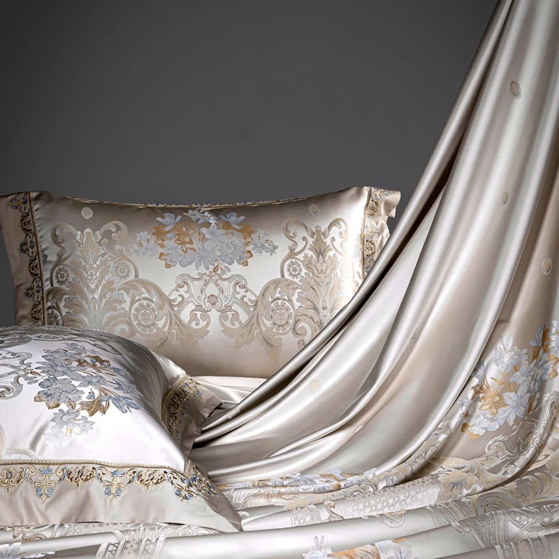 Royal Silky Satin Egyptian Cotton Bedding Set with Duvet Cover - 1200TC