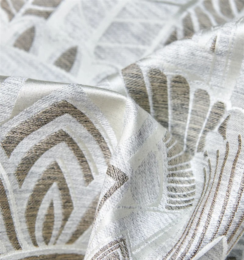 Ivory and Brown Geometric Border Bedding Set with Duvet Cover - 1000TC