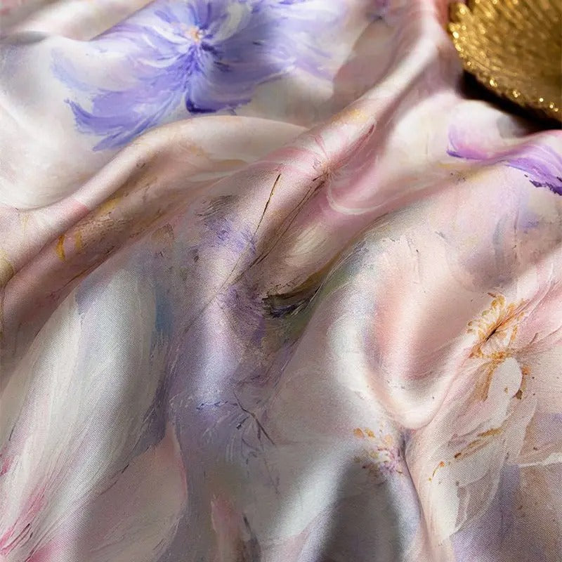 Soft Pastel Bloom Egyptian Cotton Bedding Set - 1500TC