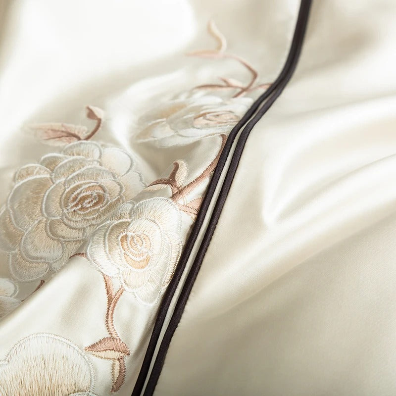 Ivory White Egyptian Cotton Bedding Set with Duvet Cover - 1500TC