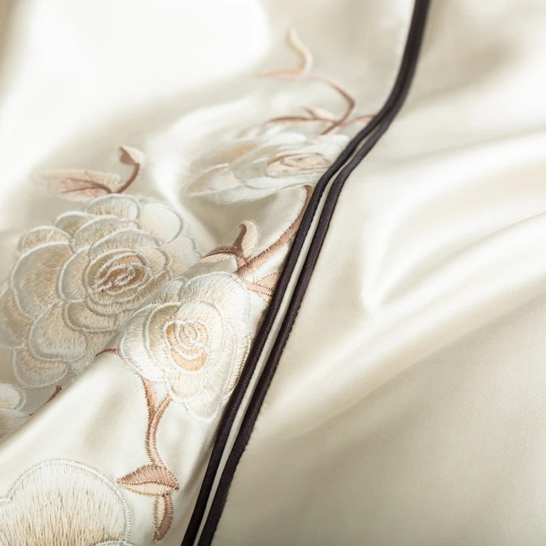 Ivory White Egyptian Cotton Bedding Set with Duvet Cover - 1500TC