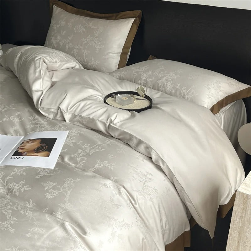 Luxury Lyocell Cotton Jacquard Bedding Set with Duvet Cover - 1000TC