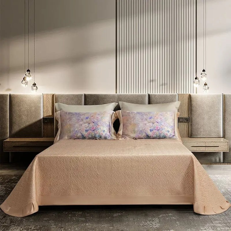 Soft Pastel Bloom Egyptian Cotton Bedding Set - 1500TC