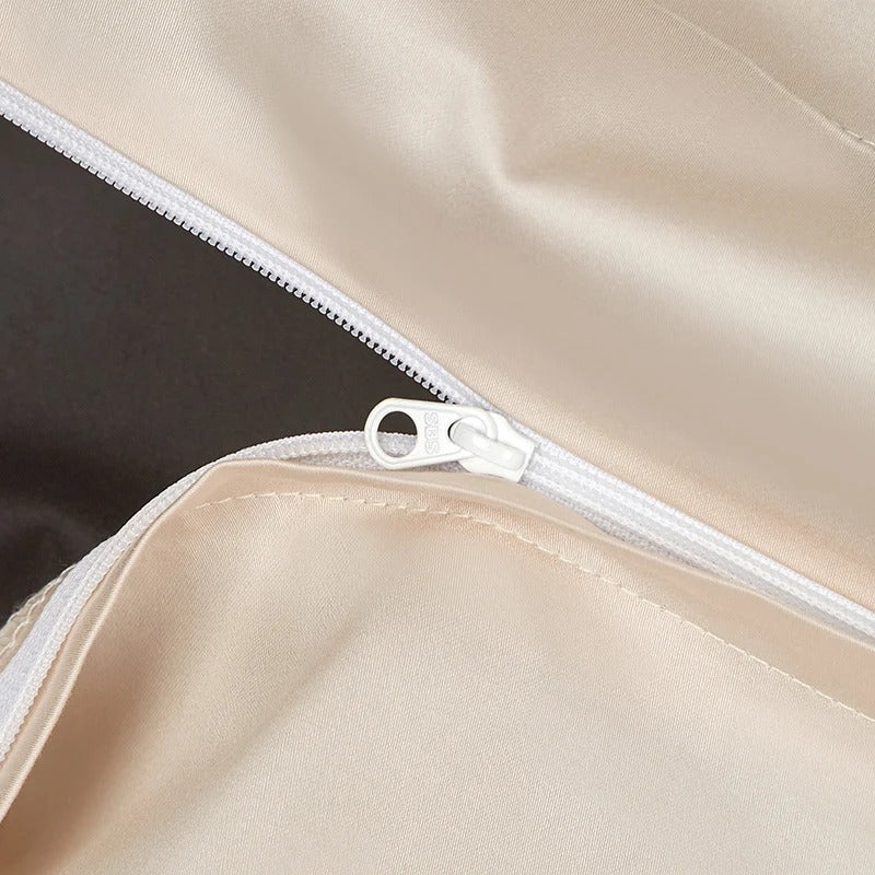 Luxury Bedding Set with Blue and Gold Floral Embroidery 