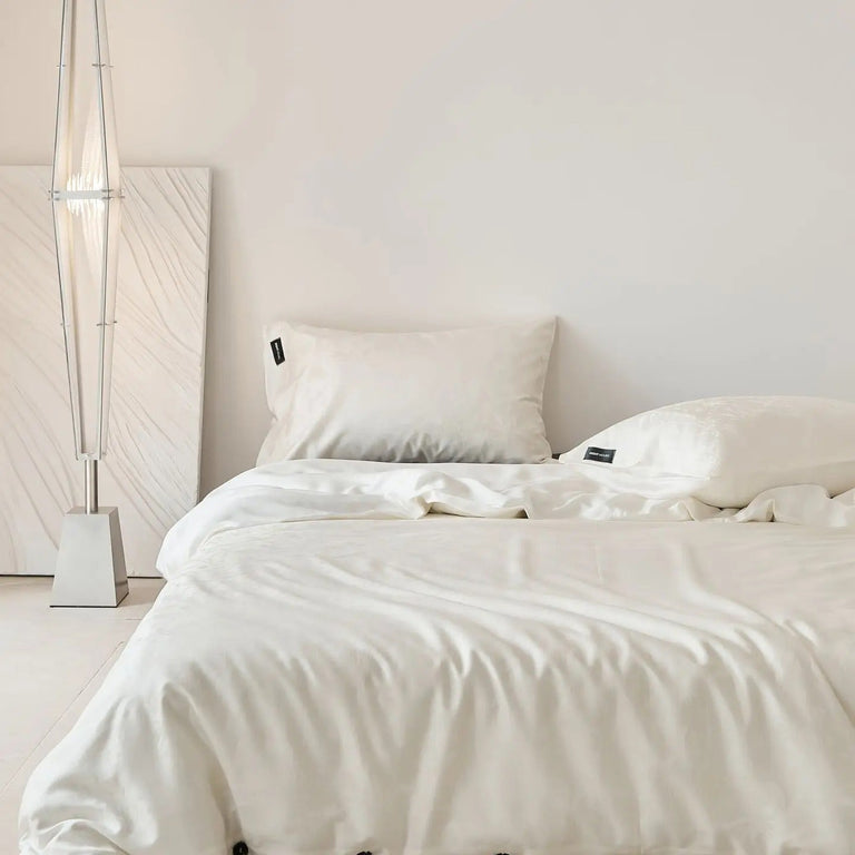 Charcoal Floral Jacquard Bedding Set with Duvet Cover - 600TC