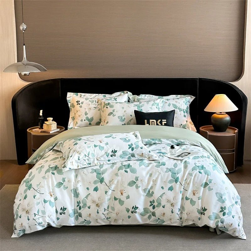Floral Print Bedding Set with Soft Pastel Shades - 600TC