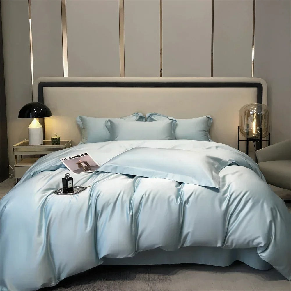 Luxurious Beige Stain Egyptian Cotton Bedding Set with Duvet Cover - 600TC