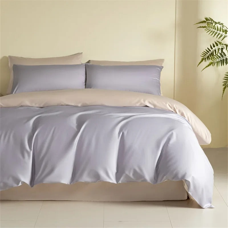 Pastel Colors Egyptain Cotton Bedding Set with Duvet Cover - 600TC