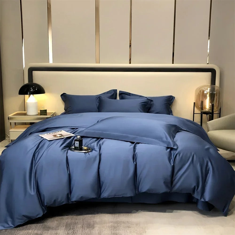 Luxurious Beige Stain Egyptian Cotton Bedding Set with Duvet Cover - 600TC