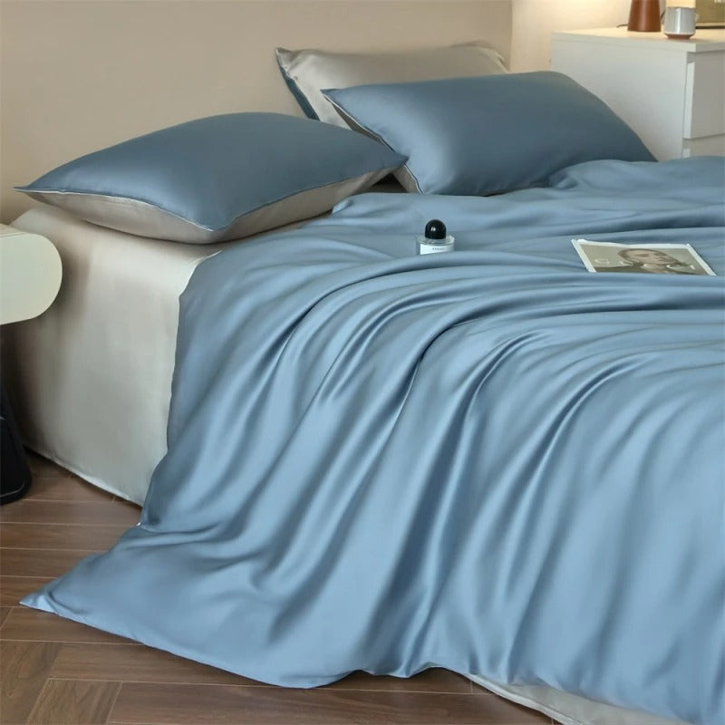 Luxury Lyocell Silk Bed Sheet Set with Duvet Cover - 700TC