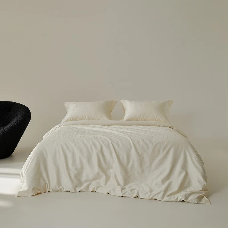 Red Floral Jacquard Bedding Set with Duvet Cover - 900TC