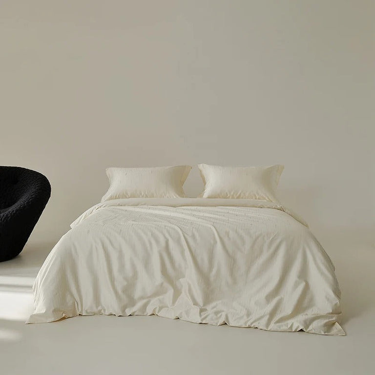 Red Floral Jacquard Bedding Set with Duvet Cover - 900TC