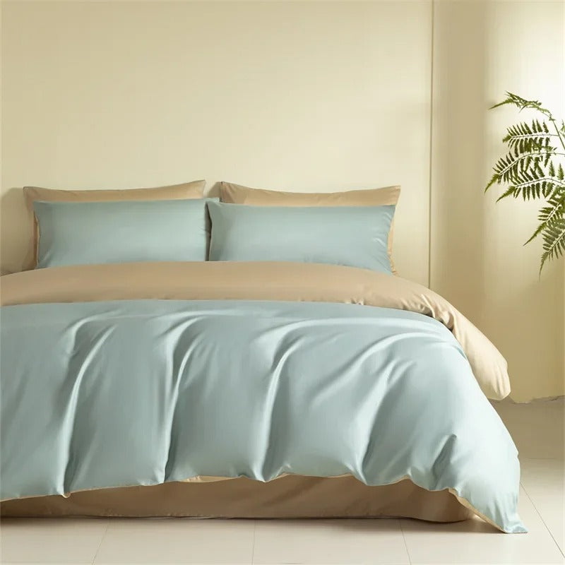 Pastel Colors Egyptain Cotton Bedding Set with Duvet Cover - 600TC