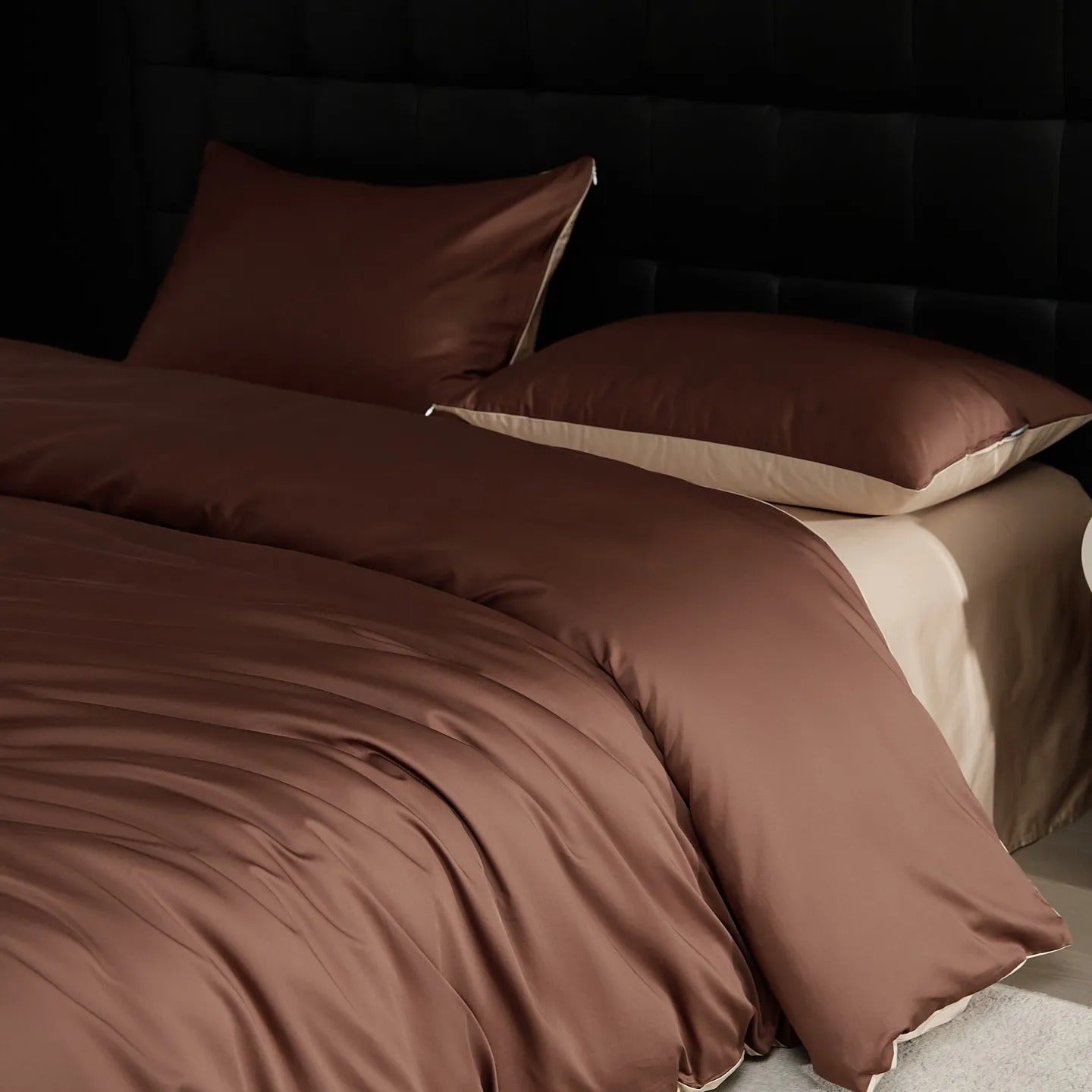 Smoke Green Stain Cotton Bedding Set with Duvet Cover - 600TC