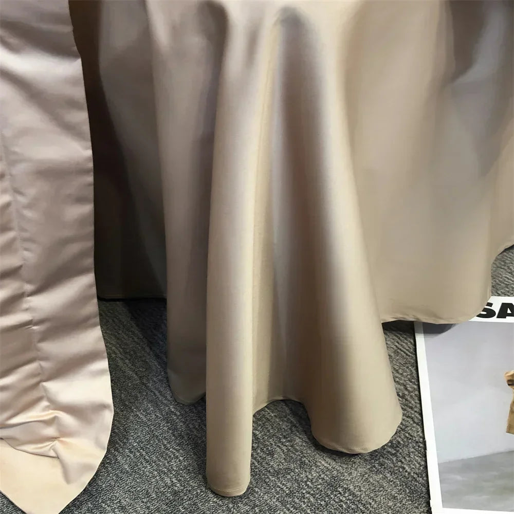 Plain Egyptian Cotton Bedding Set 600TC | Latte fabric drape