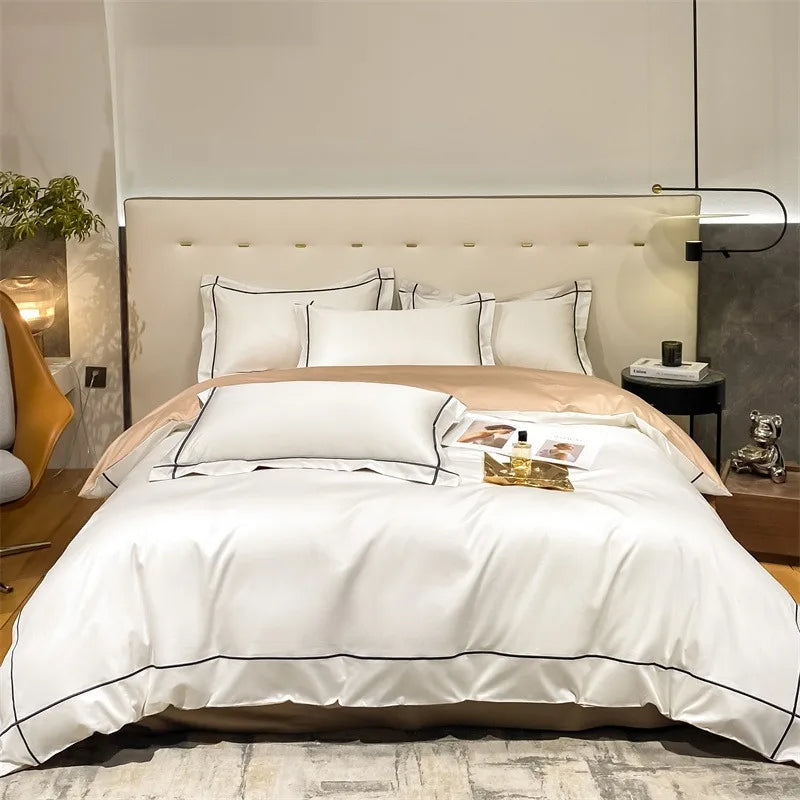 Plain Egyptian Cotton Bedding Set 800TC | Pearl White - Egyptian Bedding