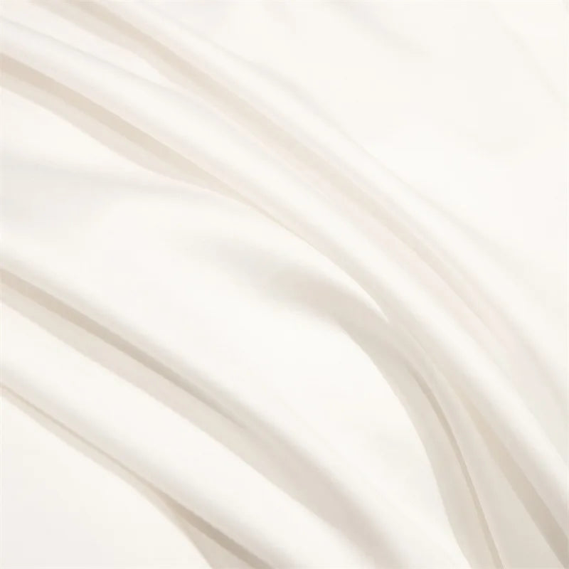 Plain Egyptian Cotton Bedding Set 800TC | Pearl White sateen fabric close up