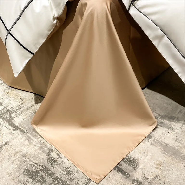 Plain Egyptian Cotton Bedding Set 800TC | Pearl White champagne sheet