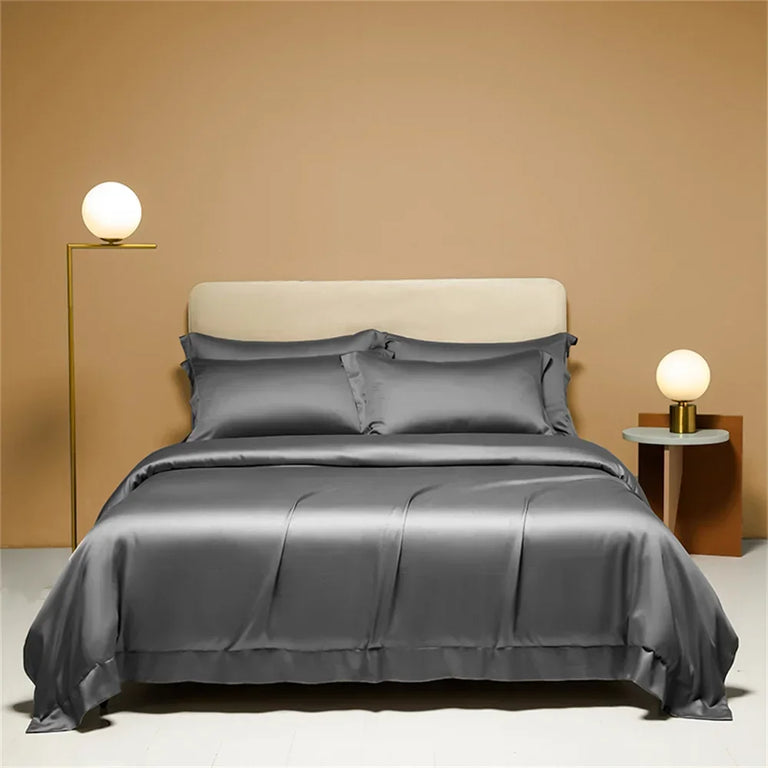 Plain Egyptian Cotton Bedding Set 800TC | Solid Colours in Charcoal