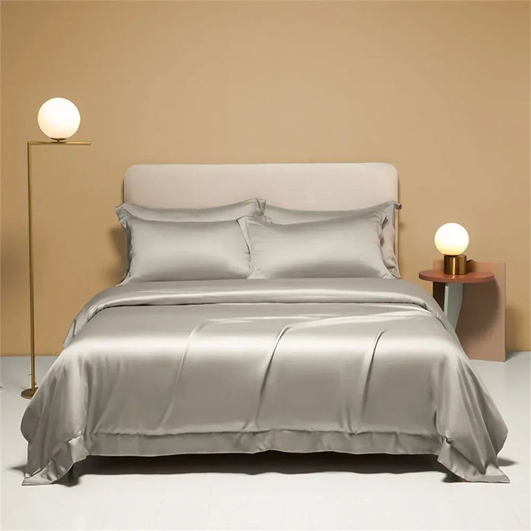 Plain Egyptian Cotton Bedding Set 800TC | Solid Colours in Stone