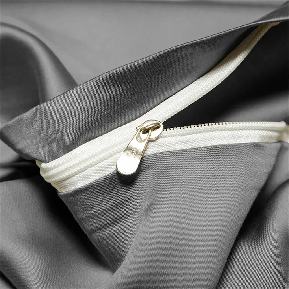 Plain Egyptian Cotton Bedding Set 800TC | Solid Colours hidden zip close up