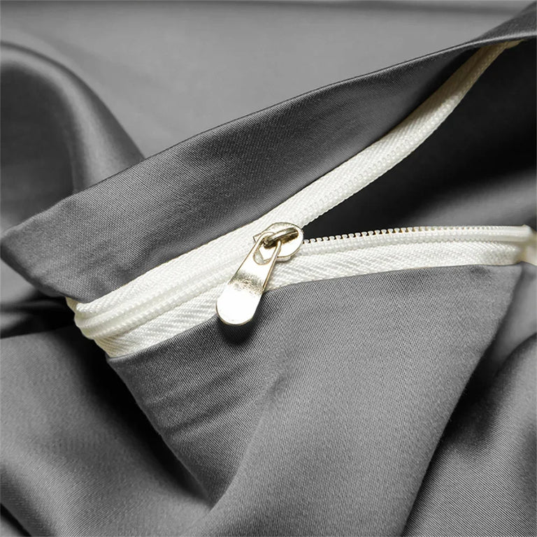 Plain Egyptian Cotton Bedding Set 800TC | Solid Colours hidden zip close up