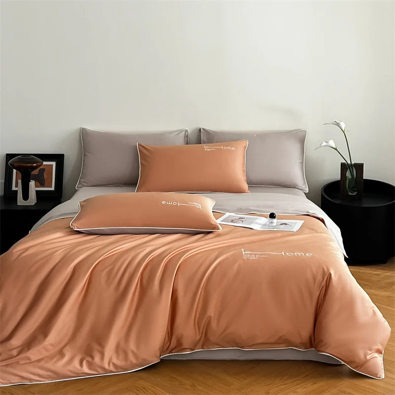 Plain Egyptian Cotton Bedding Set 800TC | Terracotta - Egyptian Bedding