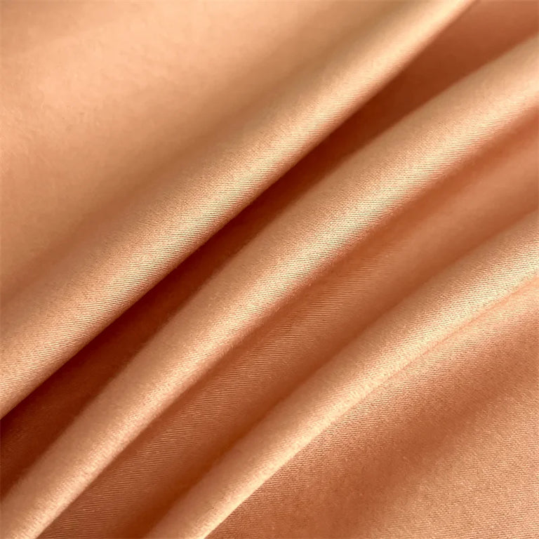 Plain Egyptian Cotton Bedding Set 800TC | Terracotta fabric close up